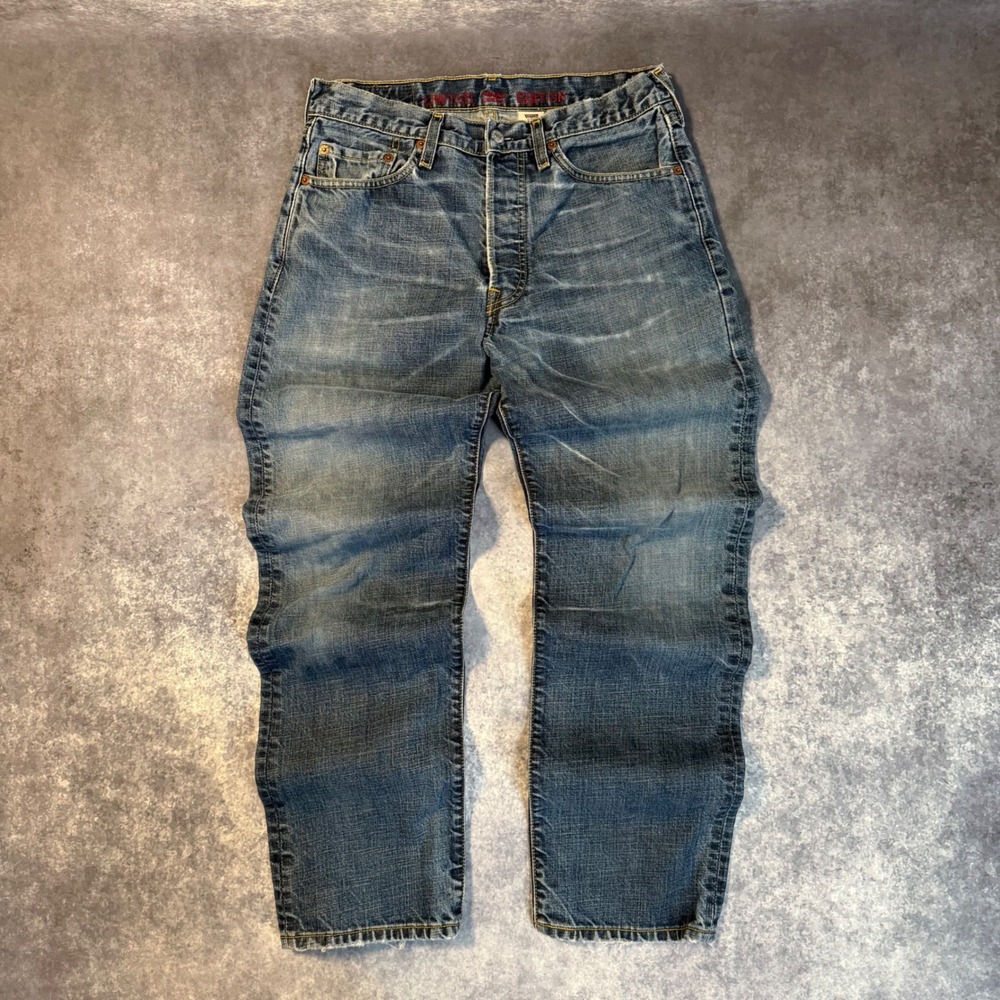 Vintage‎ Levis 501 Limited Edition Mens 32x32 Blue Straight Leg Button Fly Jeans